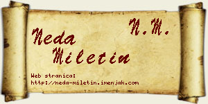 Neda Miletin vizit kartica